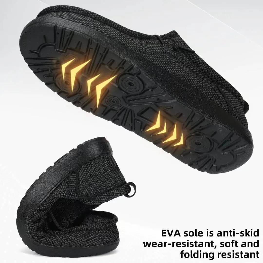 1TAZERO Wide-Shoes for Men-Slip on Walking-Loafers Casual-Shoes - Wide Width Comfortable Orthopedic Shoes for Men with Arch Support for Plantar Fasciitis