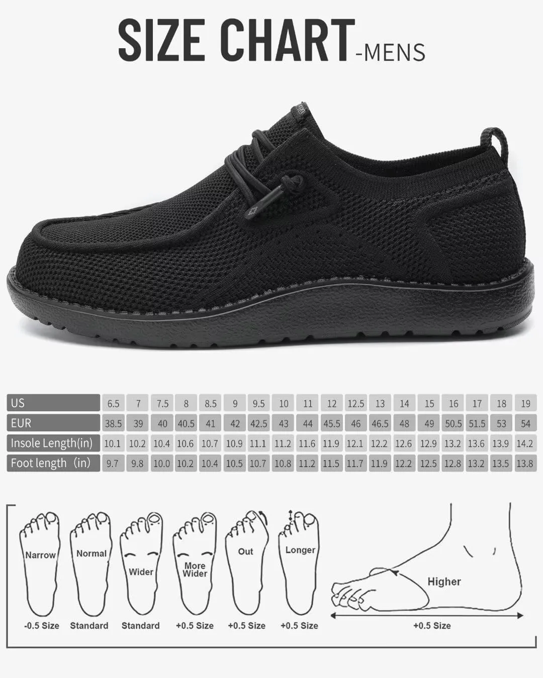 1TAZERO Wide-Shoes for Men-Slip on Walking-Loafers Casual-Shoes - Wide Width Comfortable Orthopedic Shoes for Men with Arch Support for Plantar Fasciitis