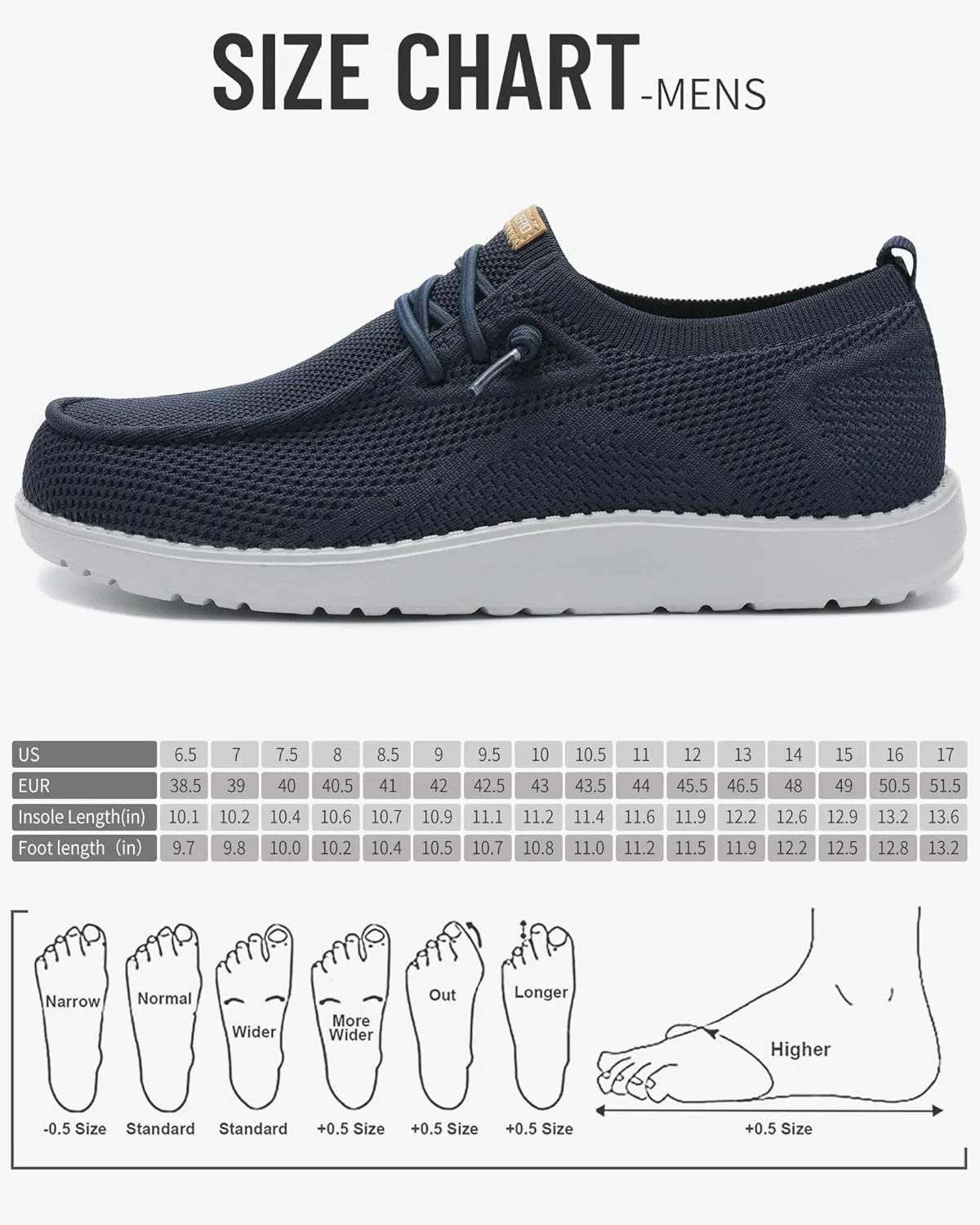 1TAZERO Wide-Shoes for Men-Slip on Walking-Loafers Casual-Shoes - Wide Width Comfortable Orthopedic Shoes for Men with Arch Support for Plantar Fasciitis