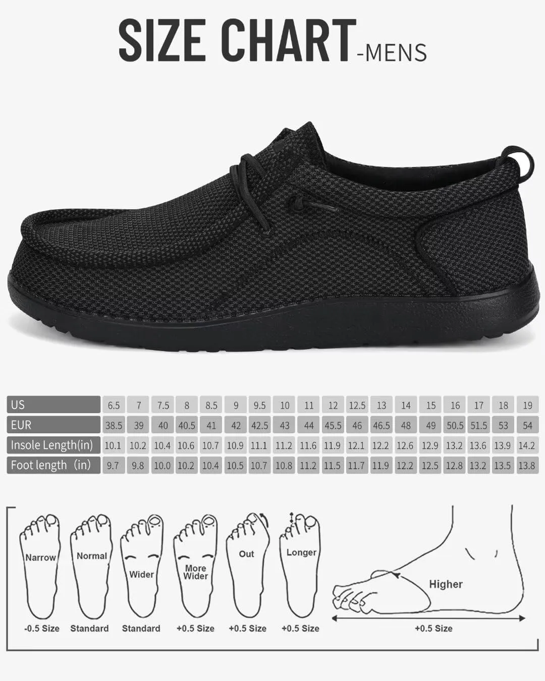 1TAZERO Wide-Shoes for Men-Slip on Walking-Loafers Casual-Shoes - Wide Width Comfortable Orthopedic Shoes for Men with Arch Support for Plantar Fasciitis