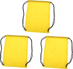3pcs Waterproof Drawstring Bag Traveling Backpack Rucksack Waterproof Backpack Travel Backpacks Shoulders Drawstring Backpacks Large Capacity Storage Bags Yellow Bold Rope