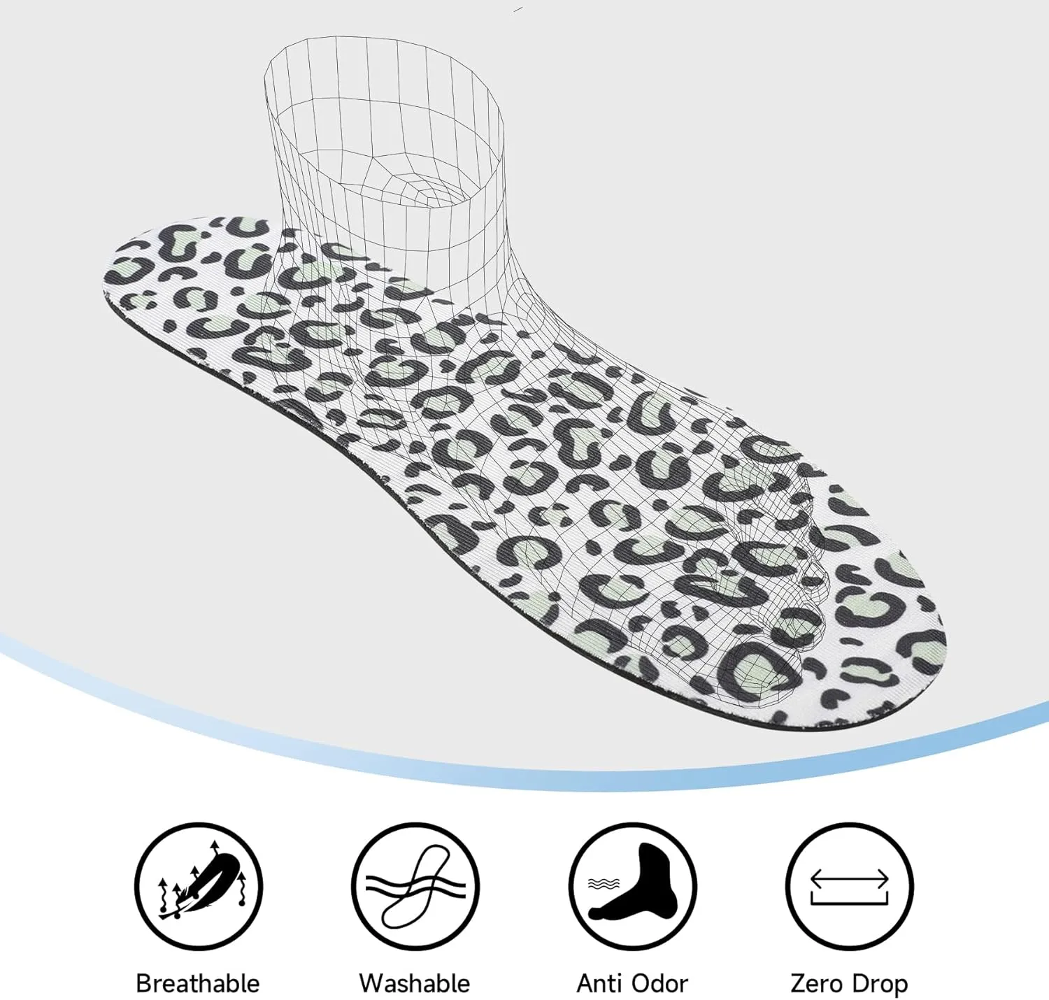 6 Pair Pack Anti Odor Shoe Insoles Inserts for Shoes Women Comfort Women's No Show Socks Washable Barefoot Shoe Insert Thin Insoles for Women