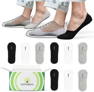 9/10 Pairs Mens No Show Socks|Athletic Cotton Socks For Men|Non Slip Low Cut Flat Liner Men Socks Size 6-12