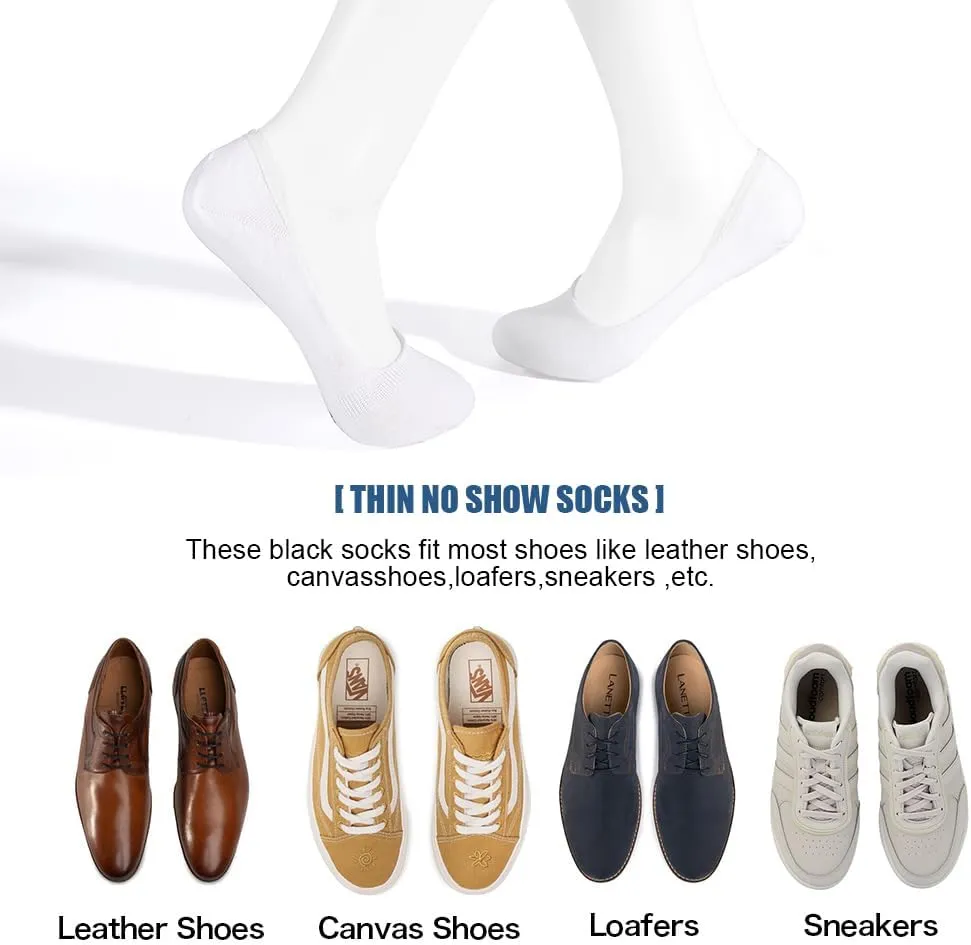 9/10 Pairs Mens No Show Socks|Athletic Cotton Socks For Men|Non Slip Low Cut Flat Liner Men Socks Size 6-12