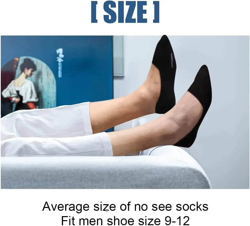 9/10 Pairs Mens No Show Socks|Athletic Cotton Socks For Men|Non Slip Low Cut Flat Liner Men Socks Size 6-12