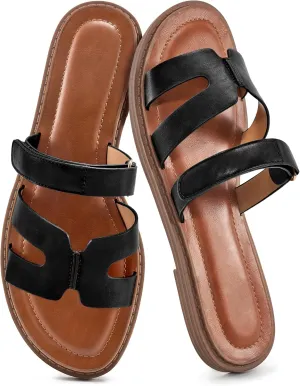 Alicegana Sandals for Women 2025 Dressy: Summer Flat Comfortable Slip on Shoes Fashion Walking Sandals Women