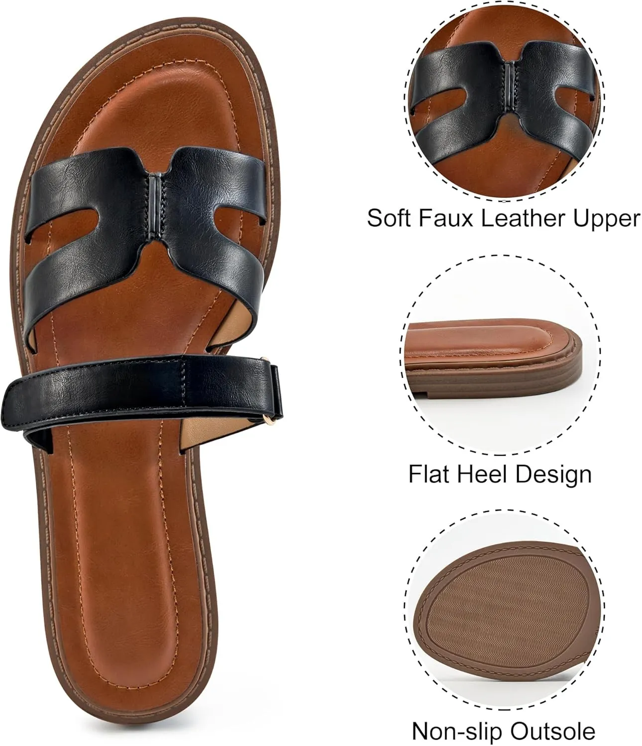 Alicegana Sandals for Women 2025 Dressy: Summer Flat Comfortable Slip on Shoes Fashion Walking Sandals Women