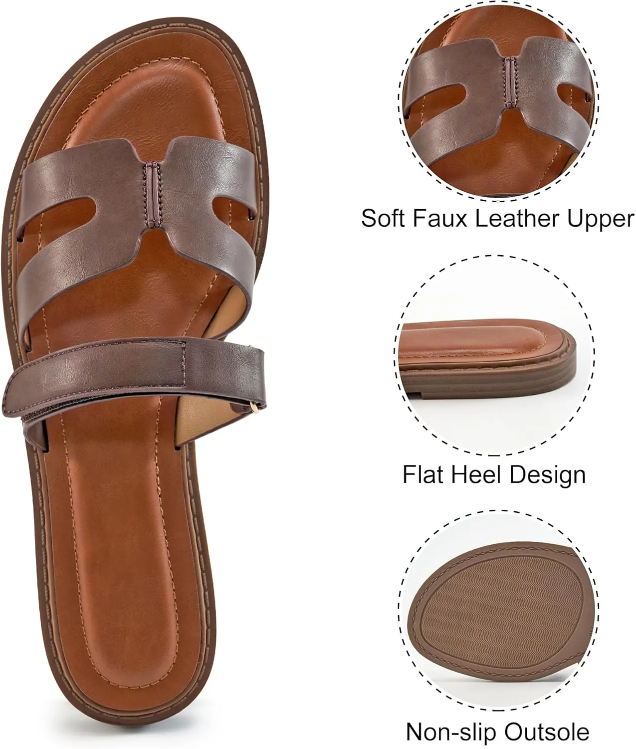 Alicegana Sandals for Women 2025 Dressy: Summer Flat Comfortable Slip on Shoes Fashion Walking Sandals Women