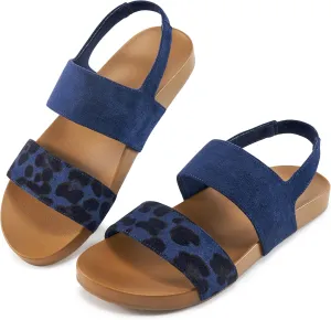 Alicegana Womens Sandals Dressy Comfortable: Summer Elastic Ankle Strap Flat Shoes Walking Beach Sandals for Women 2025