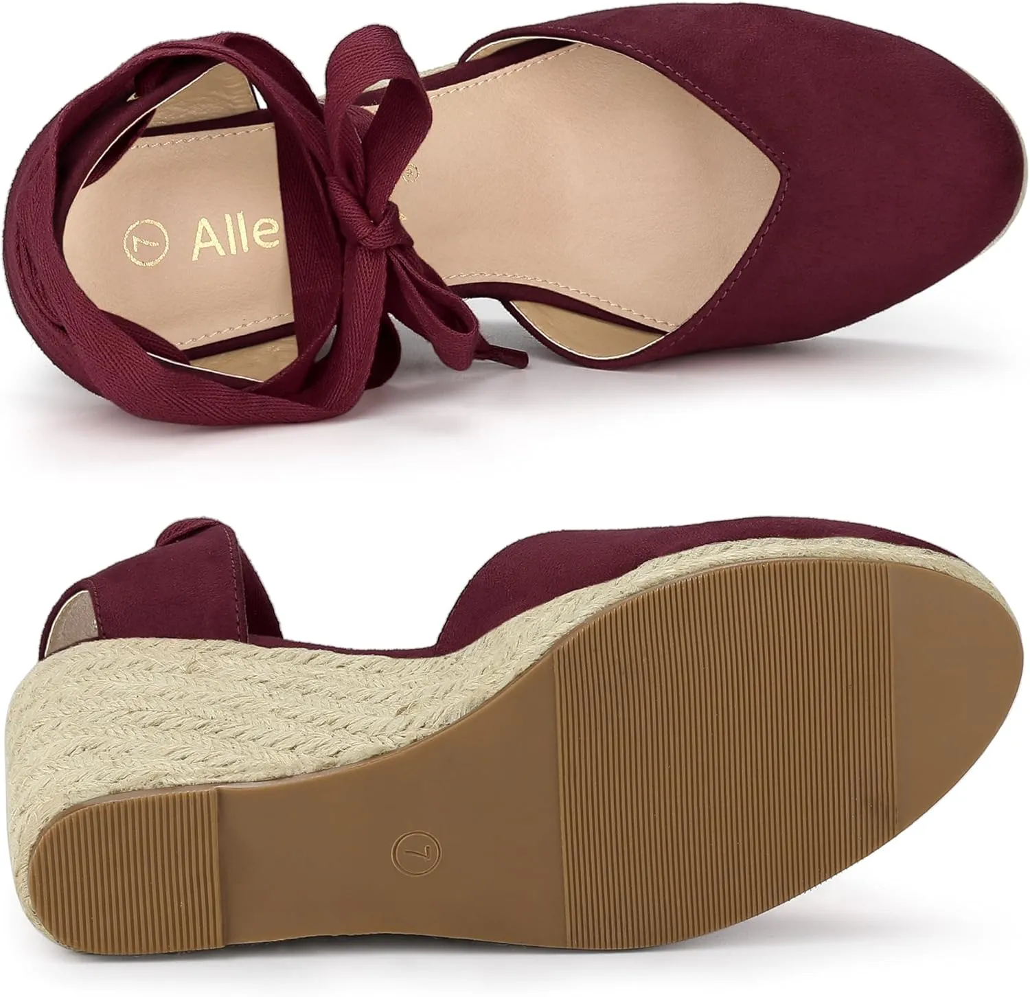 Allegra K Women's Closed Toe Espadrilles Wedges Tie Up Wedge Sandals