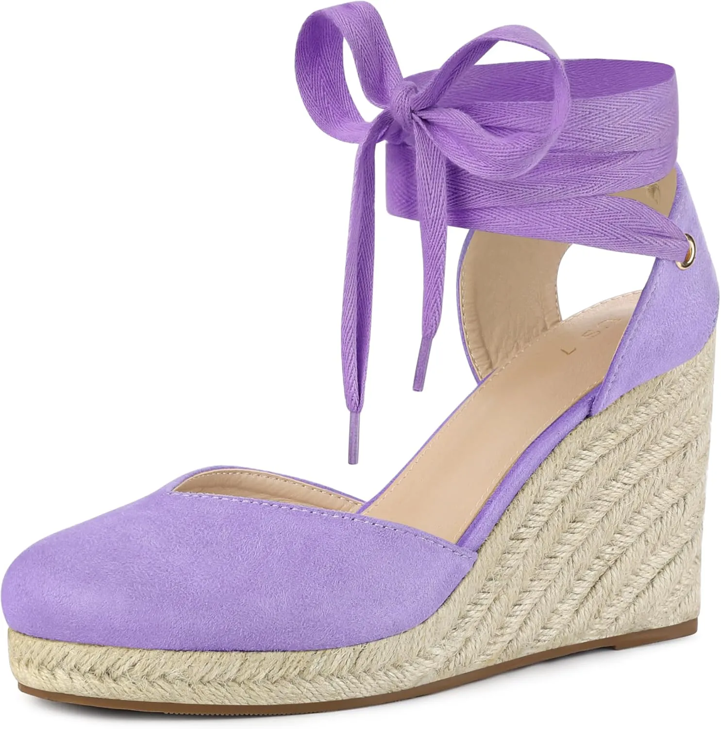 Allegra K Women's Closed Toe Espadrilles Wedges Tie Up Wedge Sandals