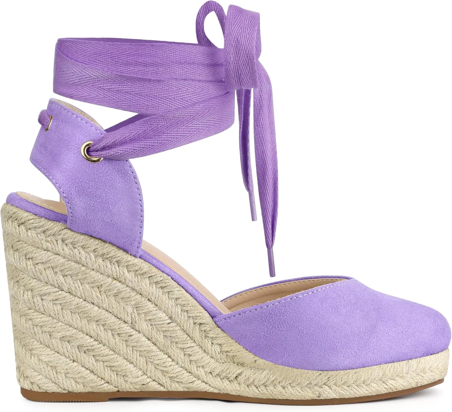 Allegra K Women's Closed Toe Espadrilles Wedges Tie Up Wedge Sandals