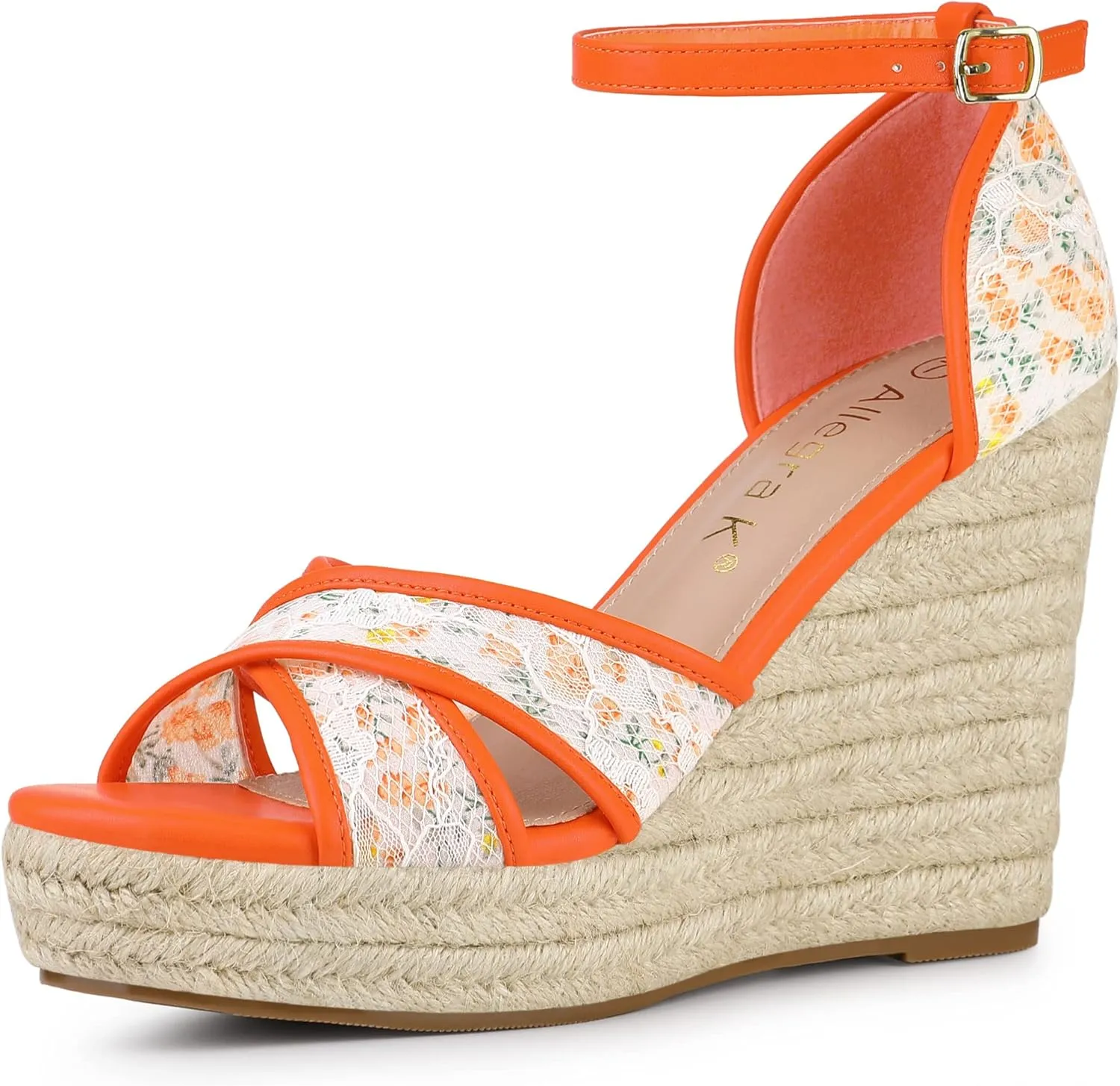Allegra K Women's Espadrilles Lace Wedges Wedge Sandals