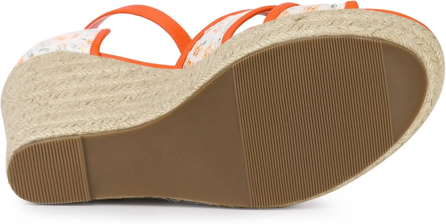 Allegra K Women's Espadrilles Lace Wedges Wedge Sandals