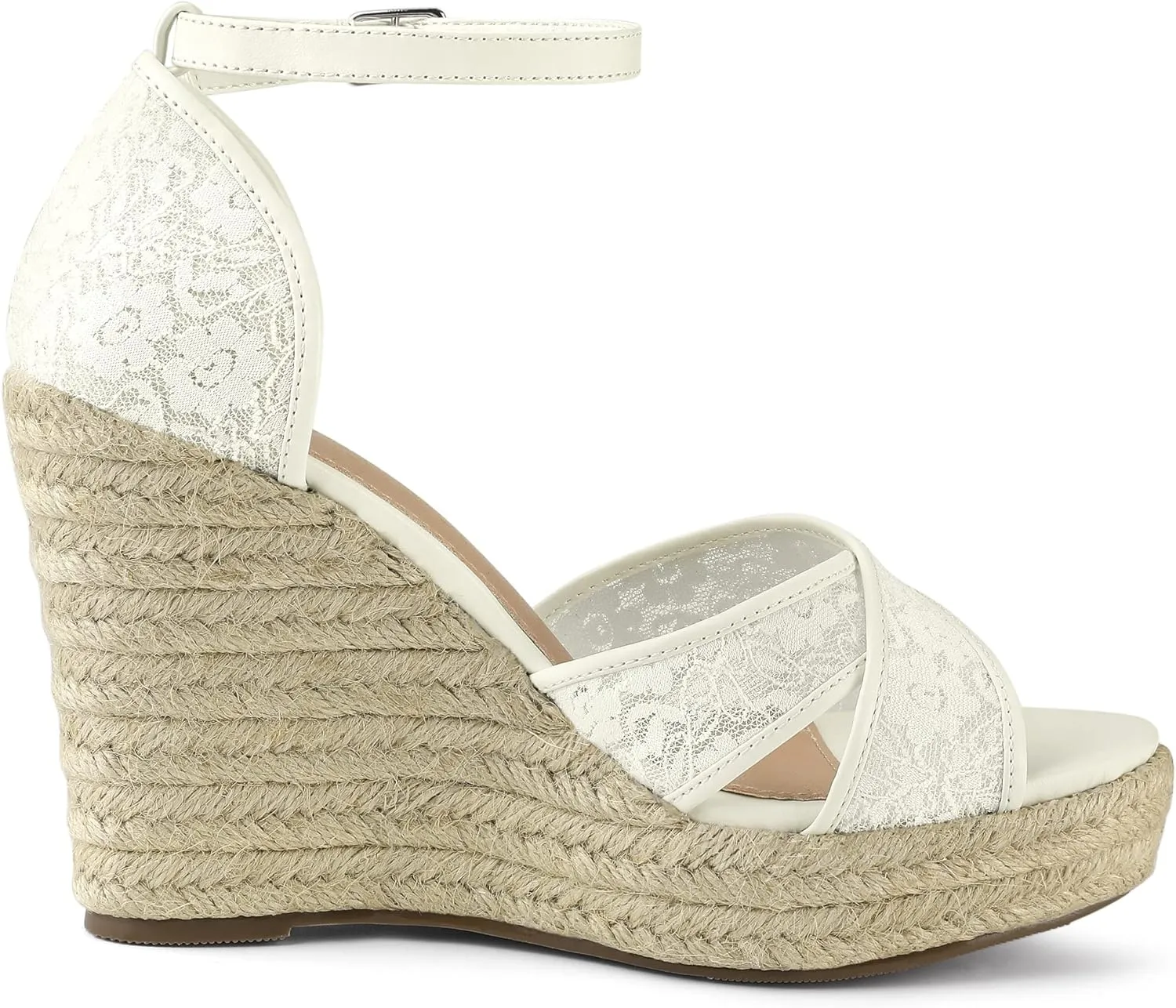 Allegra K Women's Espadrilles Lace Wedges Wedge Sandals