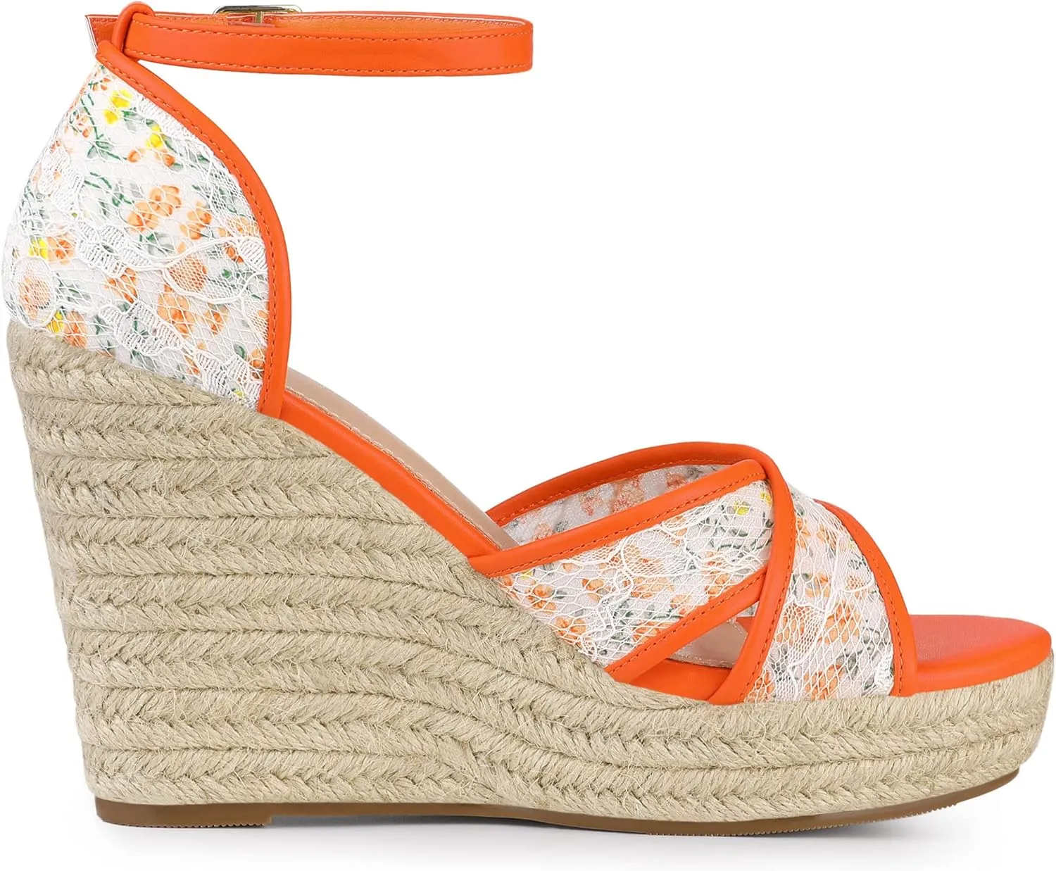 Allegra K Women's Espadrilles Lace Wedges Wedge Sandals