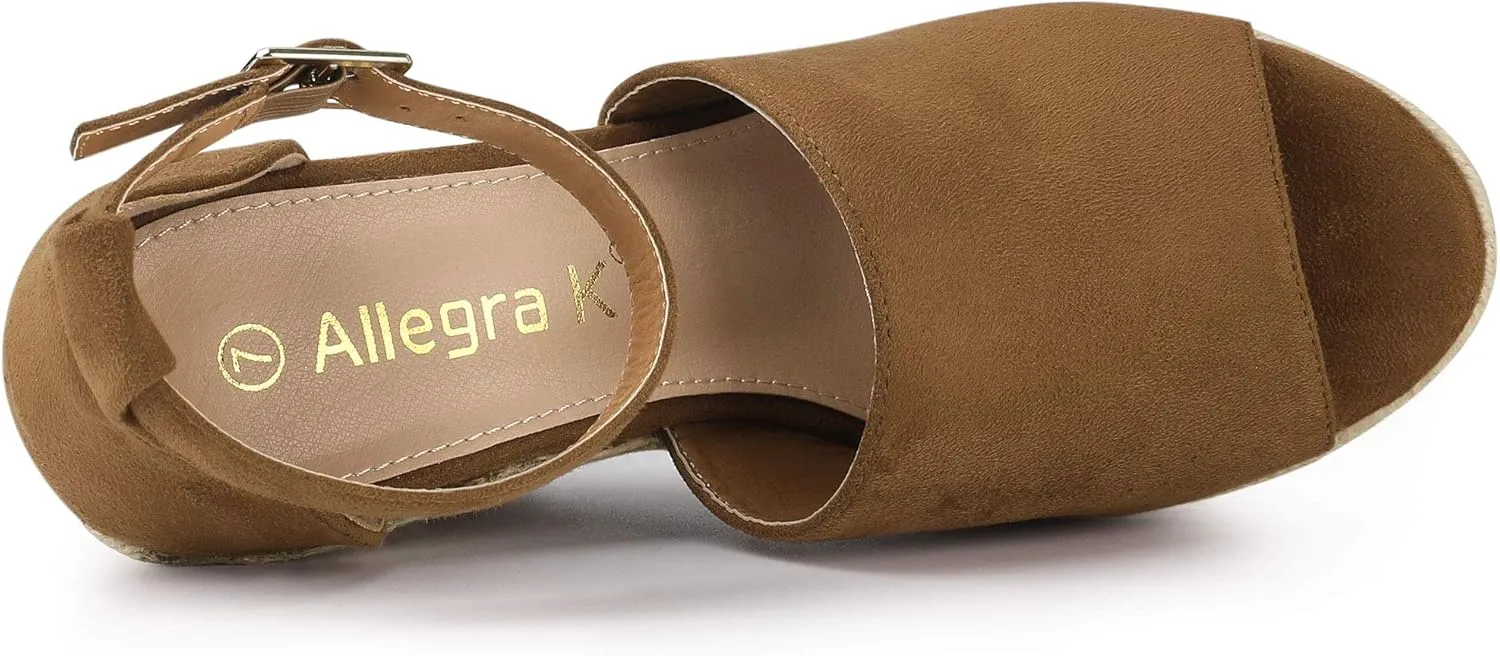 Allegra K Women's Espadrilles Platform Heels Wedges Sandals