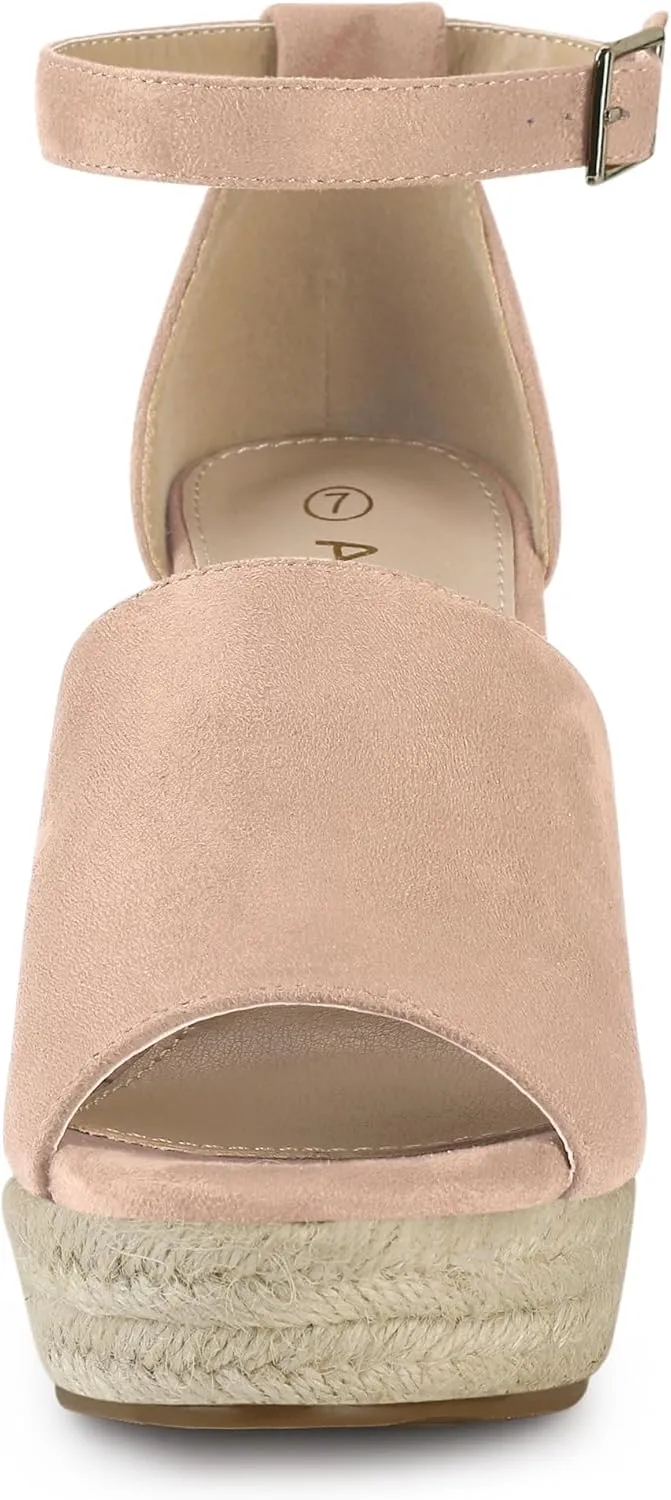 Allegra K Women's Espadrilles Platform Heels Wedges Sandals