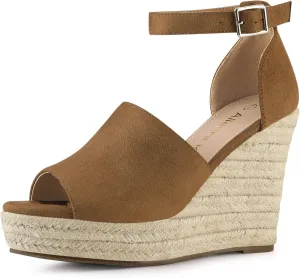 Allegra K Women's Espadrilles Platform Heels Wedges Sandals