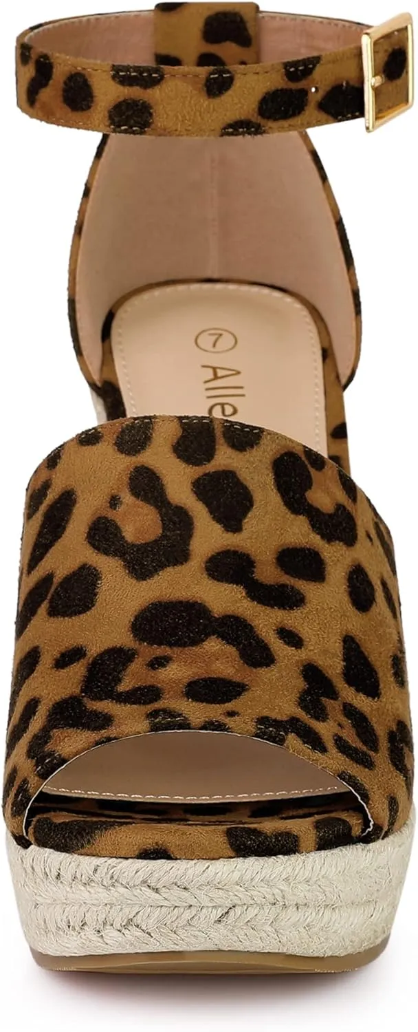 Allegra K Women's Espadrilles Platform Heels Wedges Sandals