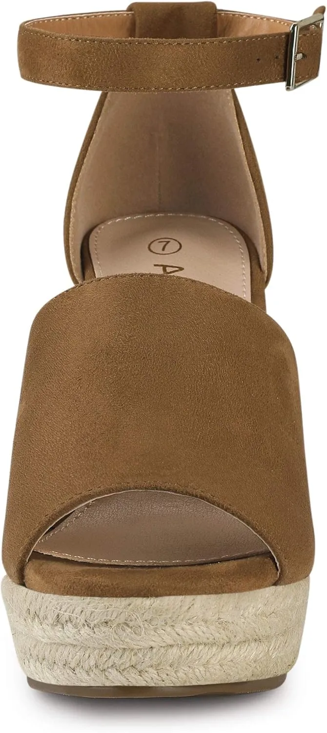 Allegra K Women's Espadrilles Platform Heels Wedges Sandals