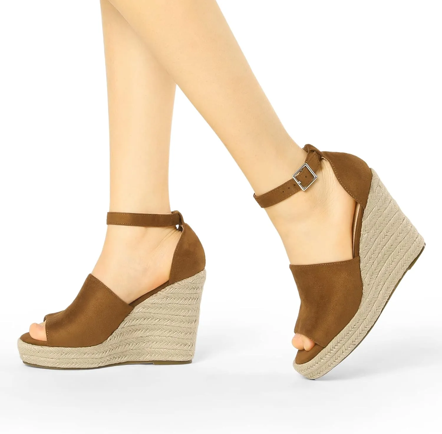 Allegra K Women's Espadrilles Platform Heels Wedges Sandals