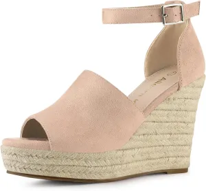 Allegra K Women's Espadrilles Platform Heels Wedges Sandals