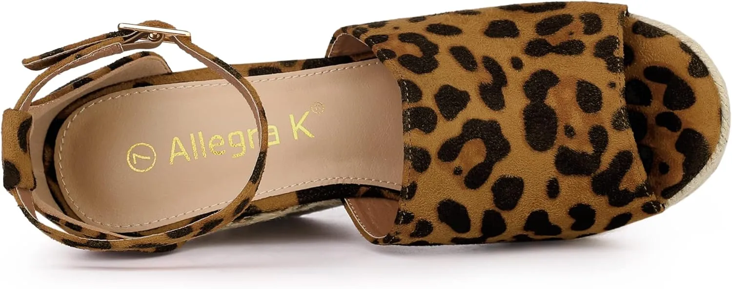 Allegra K Women's Espadrilles Platform Heels Wedges Sandals