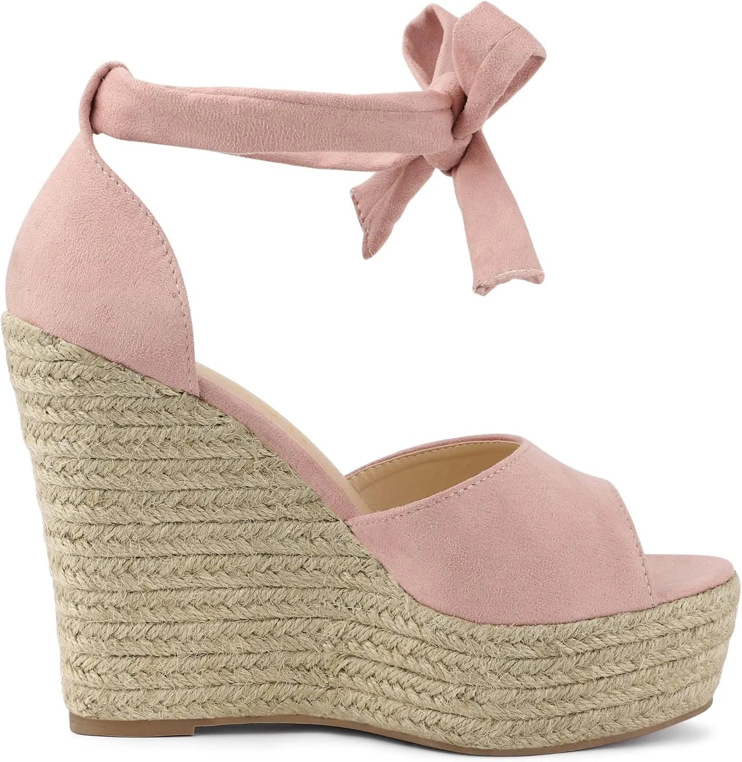 Allegra K Women's Espadrilles Tie Up Ankle Strap Wedges Sandals