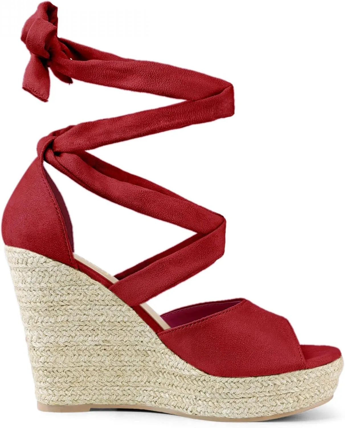 Allegra K Women's Lace Up Espadrilles Platform Platform Wedges Sandals