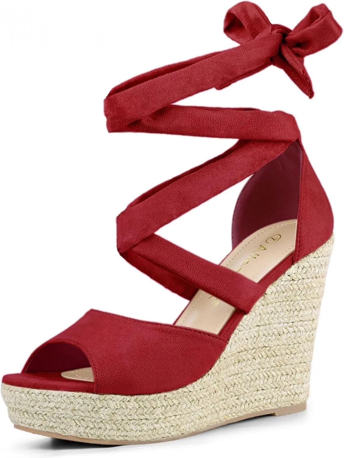 Allegra K Women's Lace Up Espadrilles Platform Platform Wedges Sandals