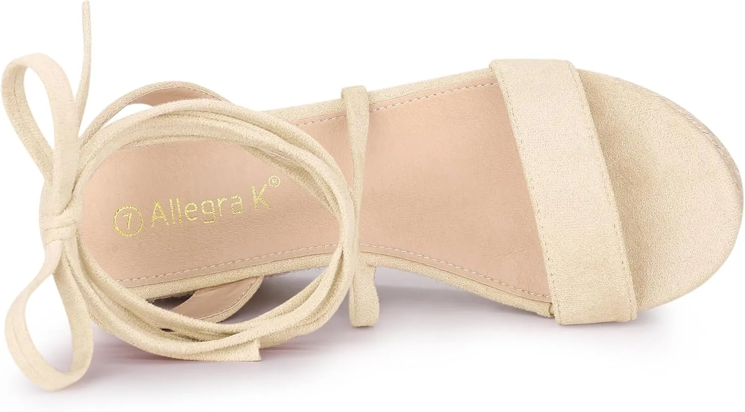 Allegra K Women's Lace Up Wedge Heel Slingback Platform Strappy Sandals