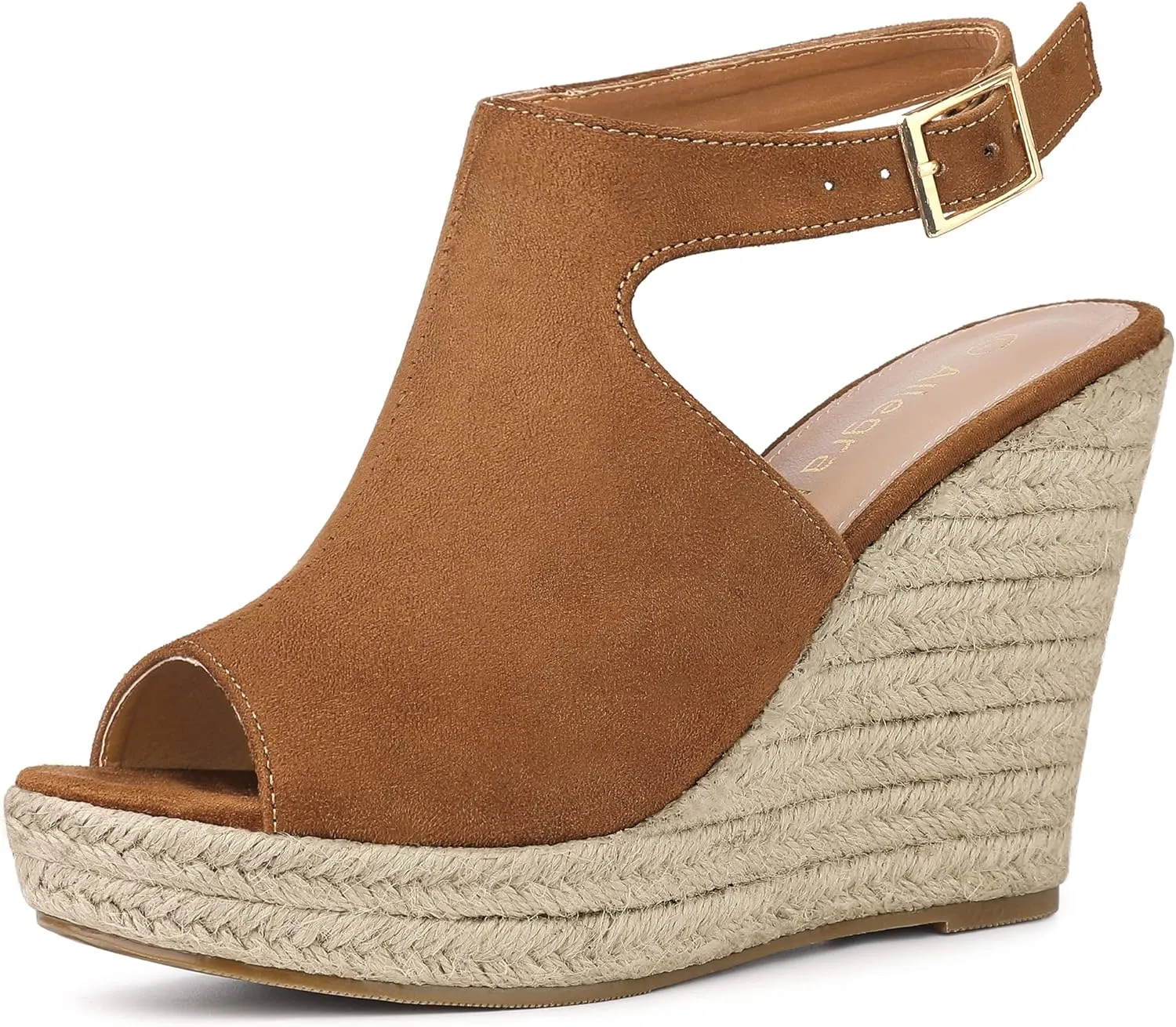 Allegra K Women's Peep Toe Slingback Platform Espadrilles Wedge Sandals