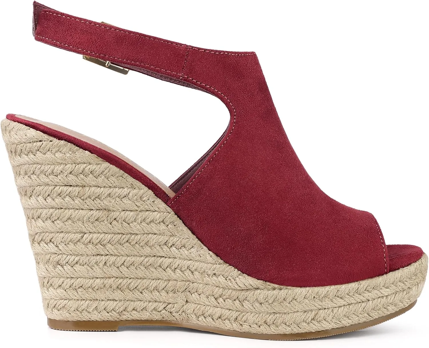 Allegra K Women's Peep Toe Slingback Platform Espadrilles Wedge Sandals