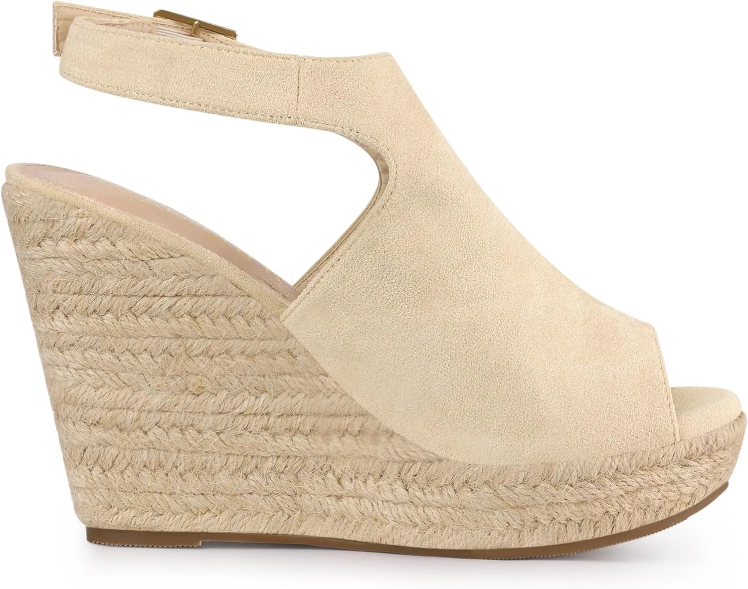 Allegra K Women's Peep Toe Slingback Platform Espadrilles Wedge Sandals