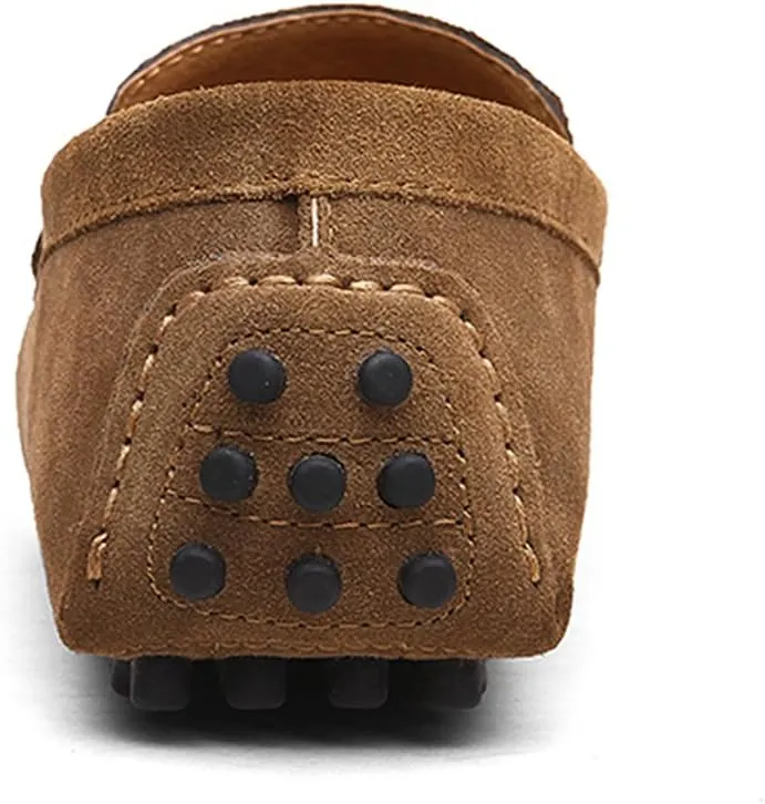 ANUFER Men's Suede Leather Penny Loafers Comfort Driving Shoes Moccasin Slippers