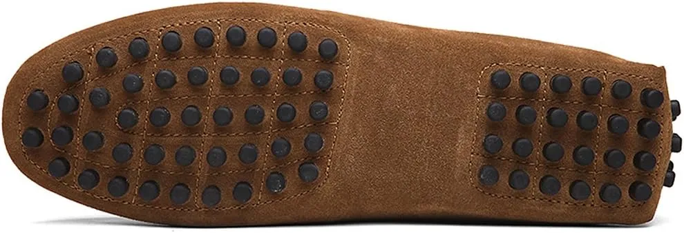 ANUFER Men's Suede Leather Penny Loafers Comfort Driving Shoes Moccasin Slippers