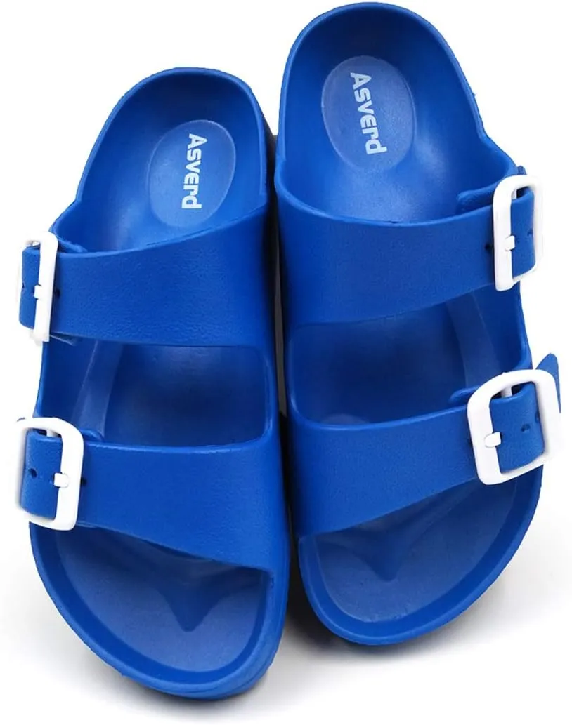 Asverd Kids Double Buckle Adjustable Arch Support Flat Sandals for Boys Girls ASKID068