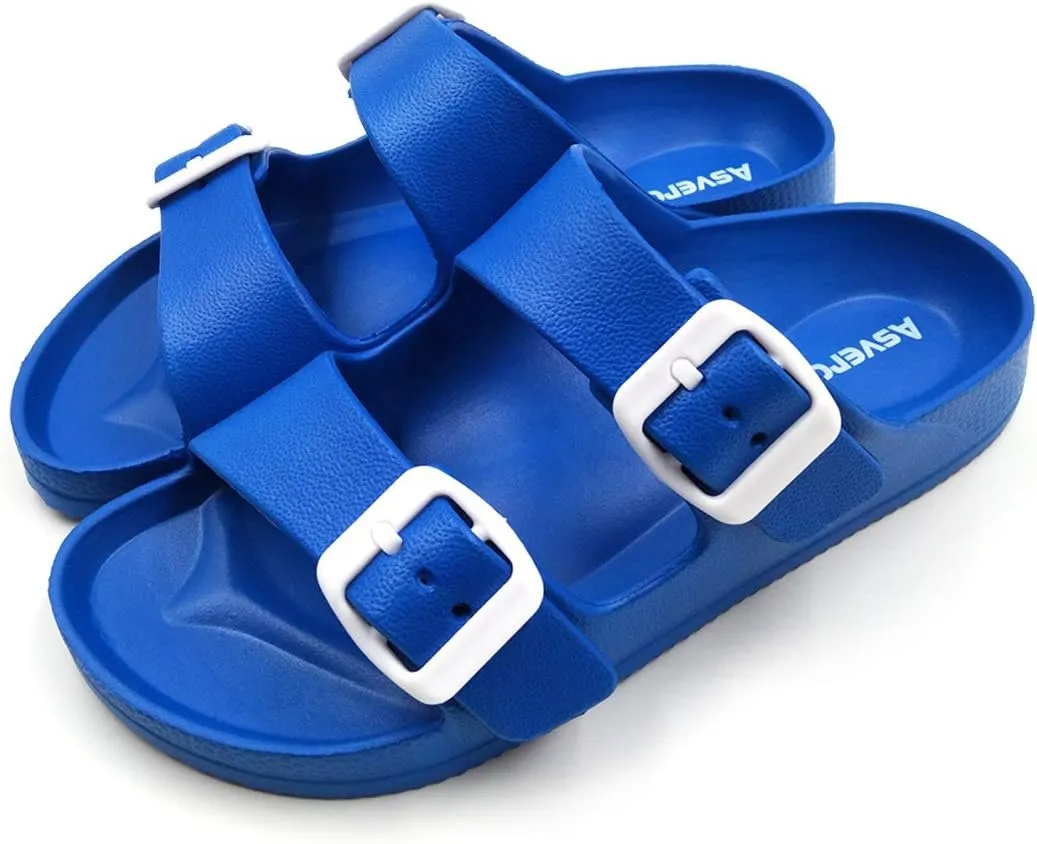 Asverd Kids Double Buckle Adjustable Arch Support Flat Sandals for Boys Girls ASKID068