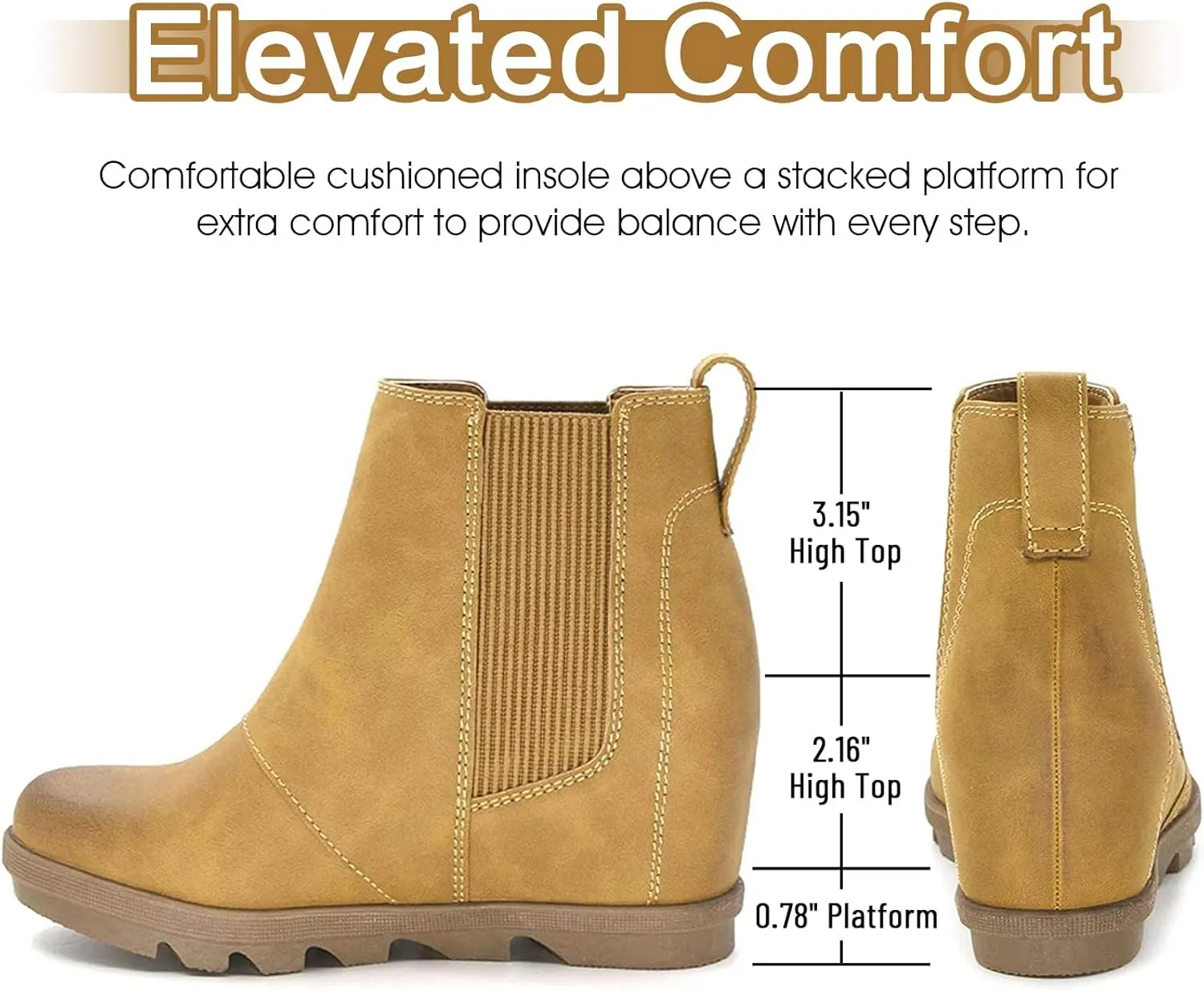 Athlefit Women's Wedge Boots Comfortable Ankle Wedge Booties