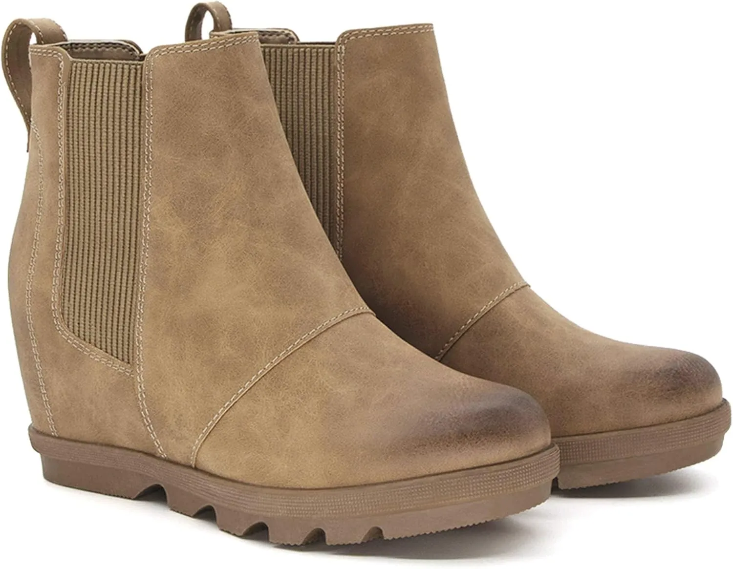 Athlefit Women's Wedge Boots Comfortable Ankle Wedge Booties