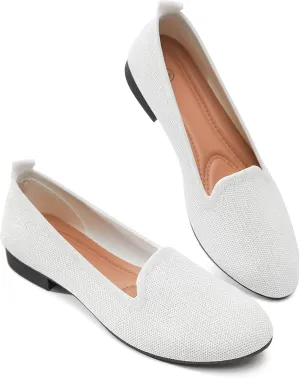 BABUDOG Women's Sparkly Flats Shoes Shiny Mesh Loafers Shoes Soft Memory Foam Flats