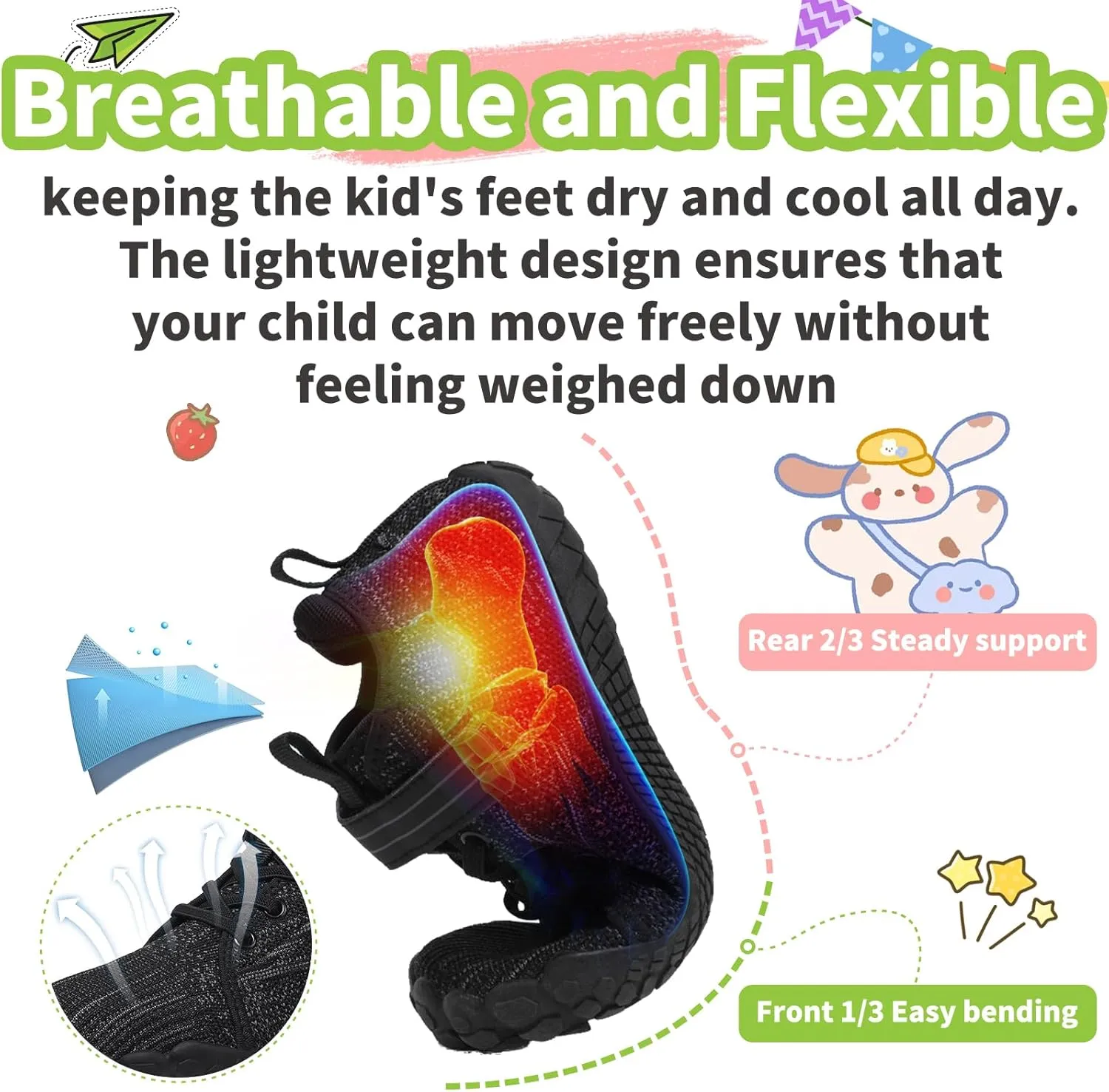 Barefoot Shoes Kids Wide Toe Box Shoes Boys Girls Footwear Zero Drop Orthopedic Minimalist Walking Sneakers for Little/Big Kids Indoor Outdoor Lightweight Running Wrestling Tennis