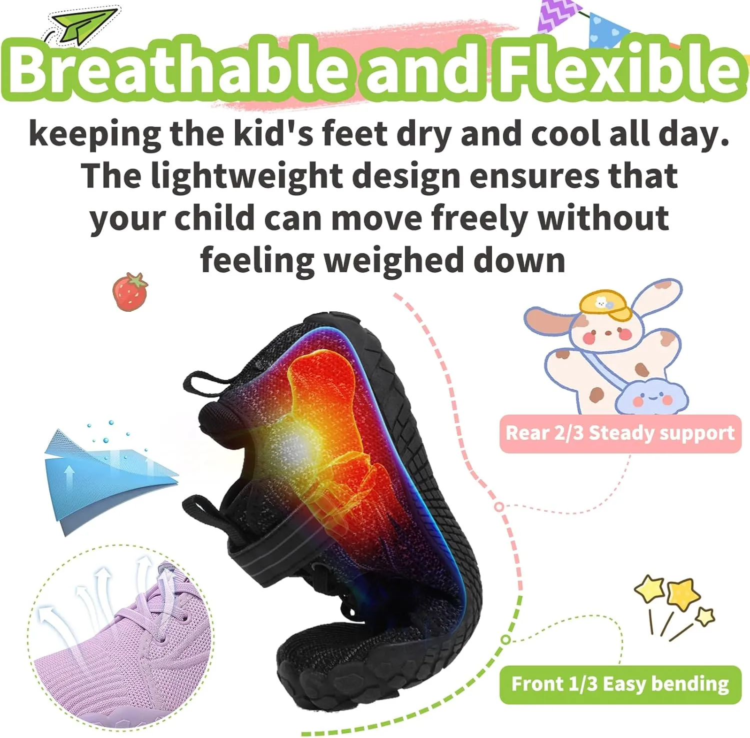 Barefoot Shoes Kids Wide Toe Box Shoes Boys Girls Footwear Zero Drop Orthopedic Minimalist Walking Sneakers for Little/Big Kids Indoor Outdoor Lightweight Running Wrestling Tennis