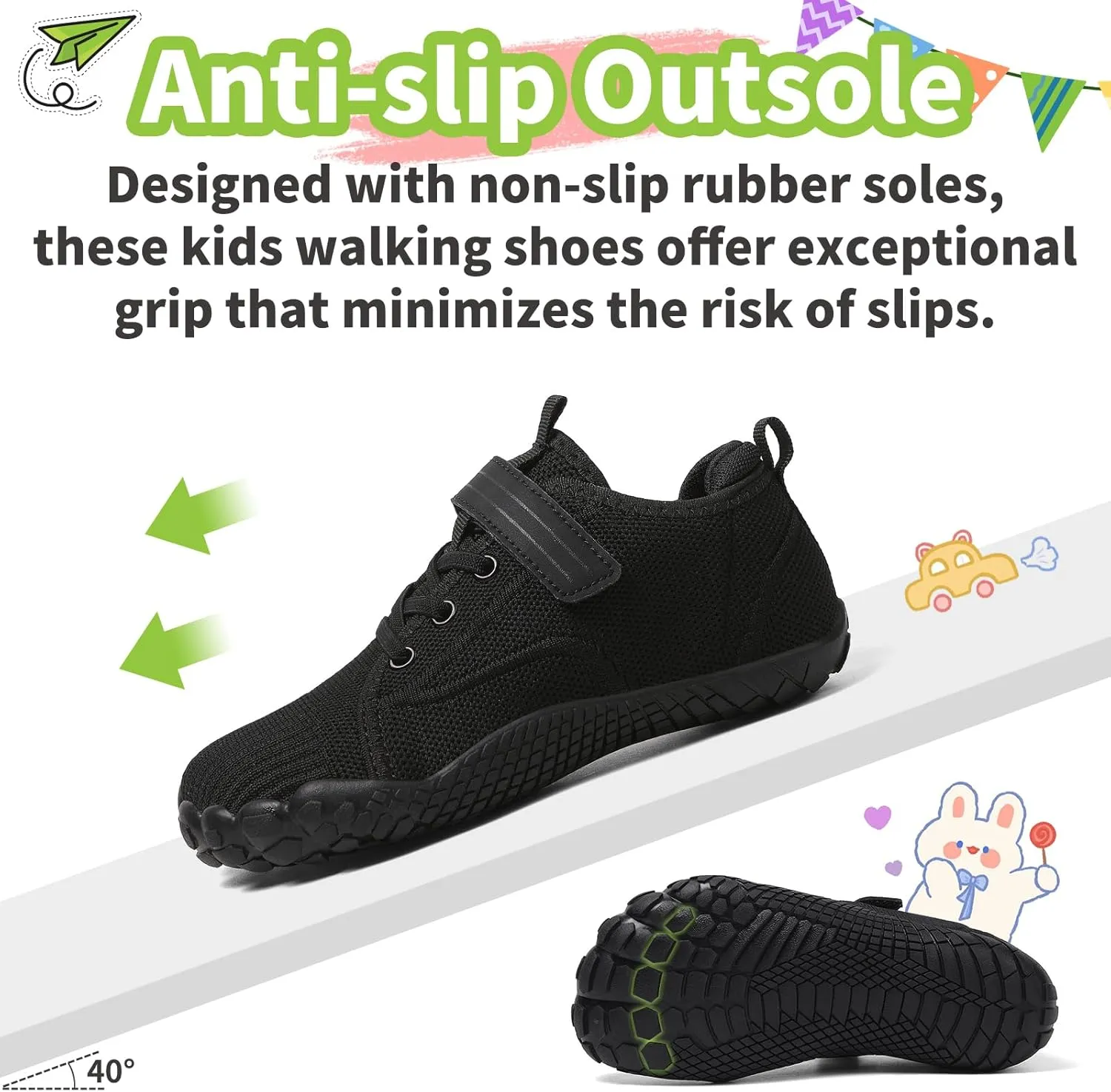 Barefoot Shoes Kids Wide Toe Box Shoes Boys Girls Footwear Zero Drop Orthopedic Minimalist Walking Sneakers for Little/Big Kids Indoor Outdoor Lightweight Running Wrestling Tennis