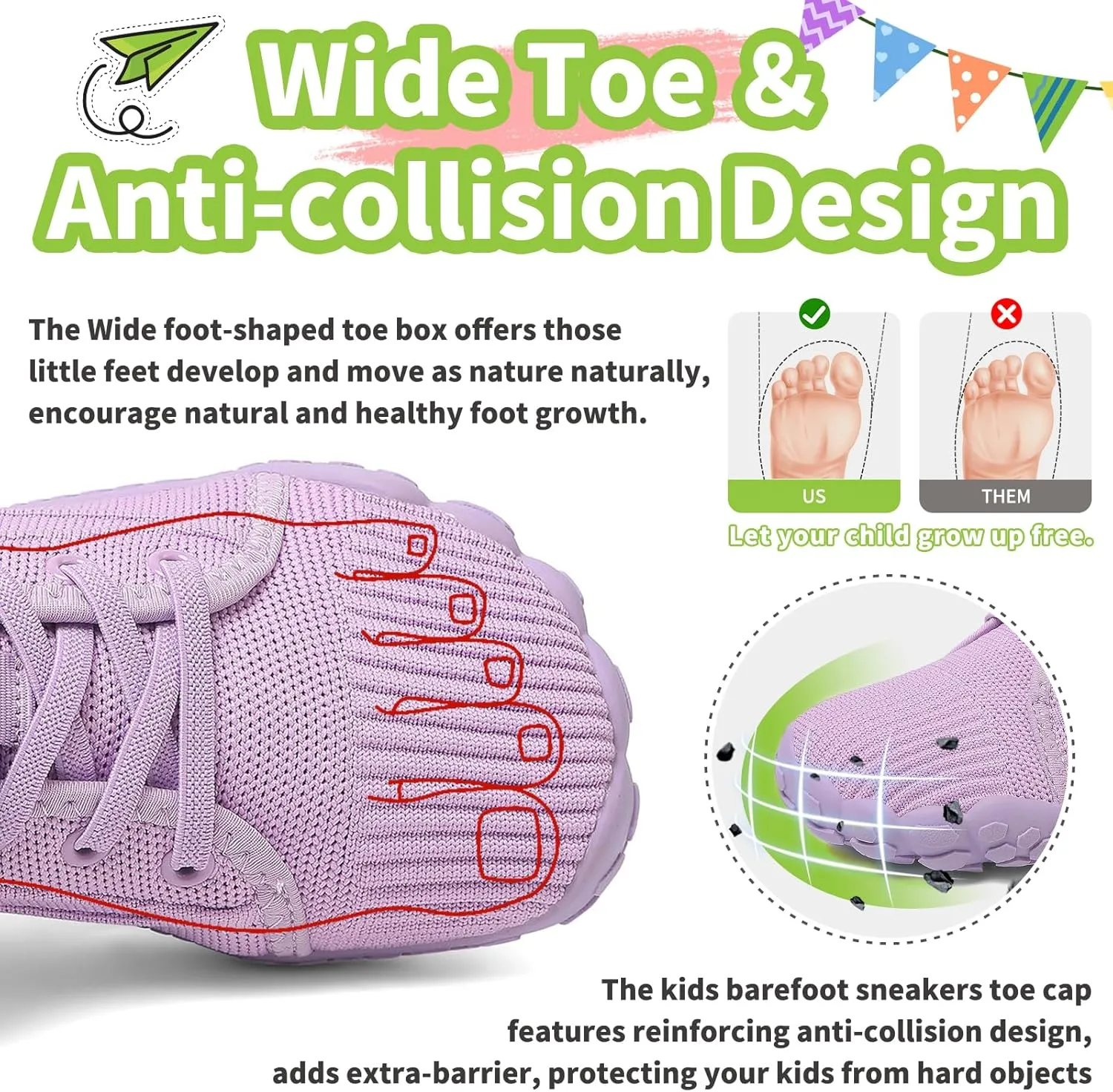 Barefoot Shoes Kids Wide Toe Box Shoes Boys Girls Footwear Zero Drop Orthopedic Minimalist Walking Sneakers for Little/Big Kids Indoor Outdoor Lightweight Running Wrestling Tennis