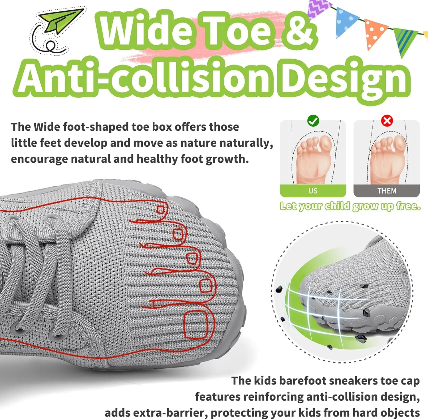 Barefoot Shoes Kids Wide Toe Box Shoes Boys Girls Footwear Zero Drop Orthopedic Minimalist Walking Sneakers for Little/Big Kids Indoor Outdoor Lightweight Running Wrestling Tennis