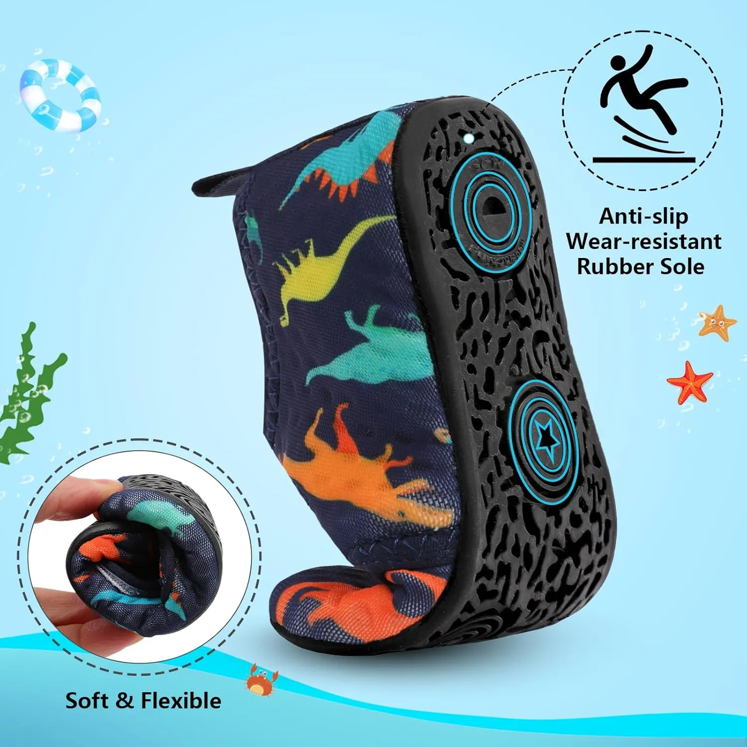 BARERUN Toddler Water Shoes Boys Girls Quick Dry Barefoot Aqua Shoes for Swim Pool Beach Non Slip Breathable Sandals Lightweight Summer House Slippers