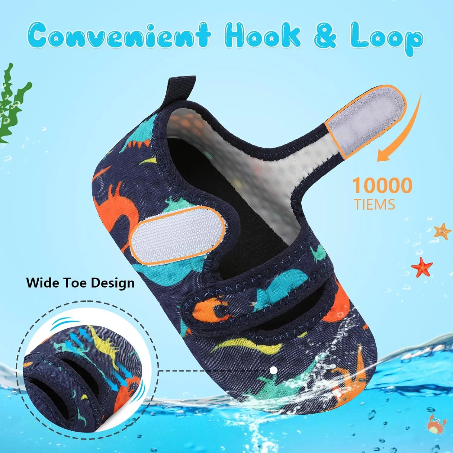 BARERUN Toddler Water Shoes Boys Girls Quick Dry Barefoot Aqua Shoes for Swim Pool Beach Non Slip Breathable Sandals Lightweight Summer House Slippers