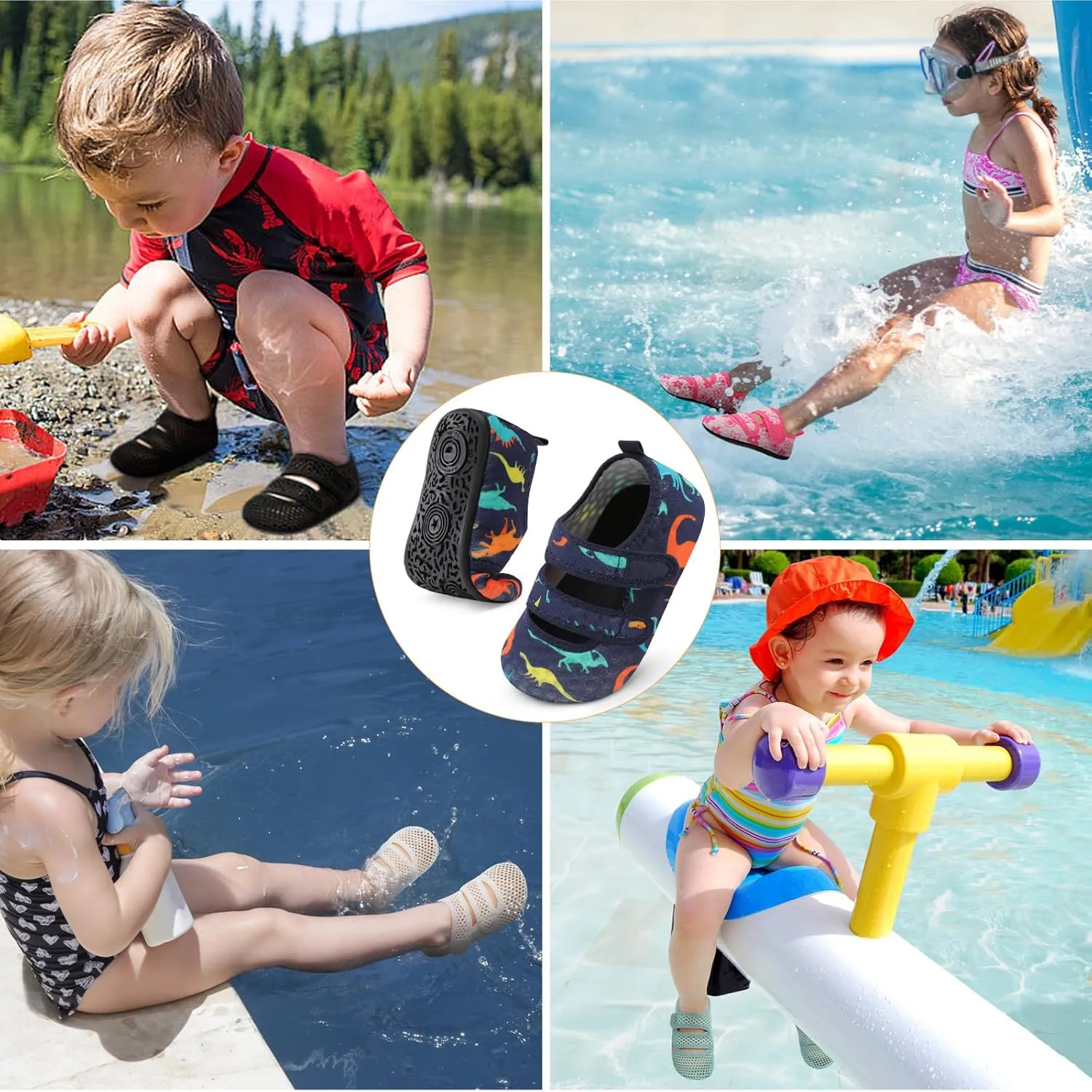 BARERUN Toddler Water Shoes Boys Girls Quick Dry Barefoot Aqua Shoes for Swim Pool Beach Non Slip Breathable Sandals Lightweight Summer House Slippers
